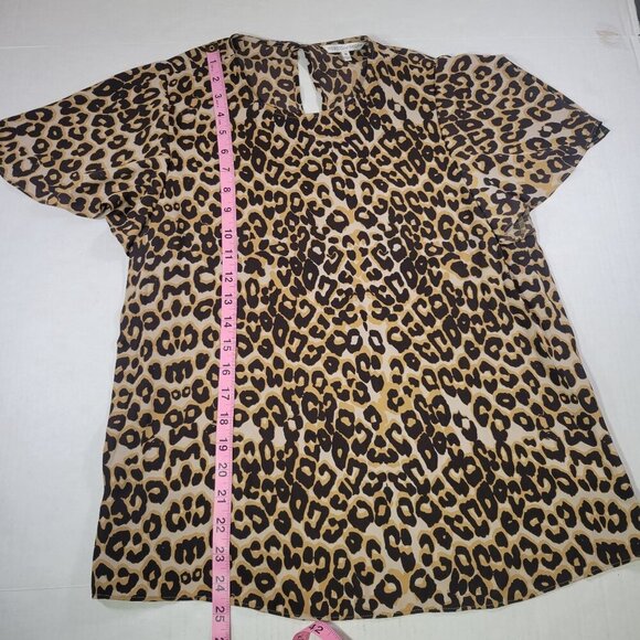 Rebecca Minkoff Women Professional Leopard Print Short Sleeve Blouse Size M - Picture 4 of 7